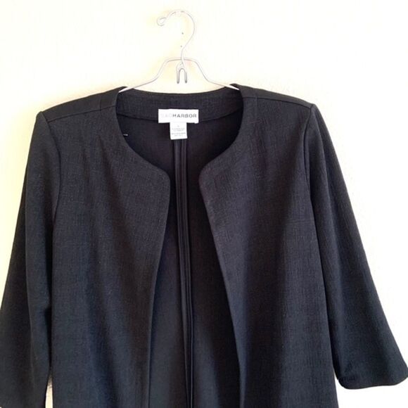 Sag Harbor Long Open Front Light Jacket Blazer - Picture 3 of 6